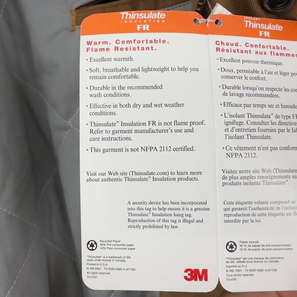 Riverside Protect‎ Apparel Flame Resistant heavy duty brown work jacket Men L - Picture 12 of 16